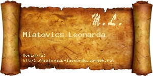 Miatovics Leonarda névjegykártya